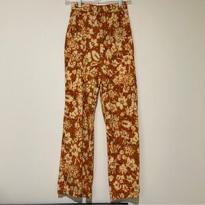 Zara Floral Patterned High-Waisted Palazzo Pants, XS